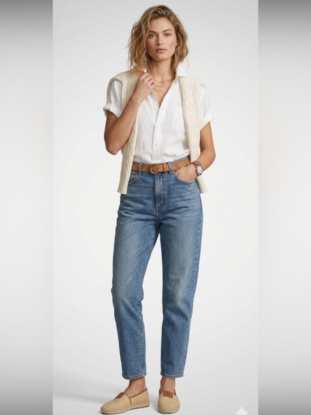 Vero Moda Blue 90s Style HighRise Mom Denim Jeans Size 27 Cotton